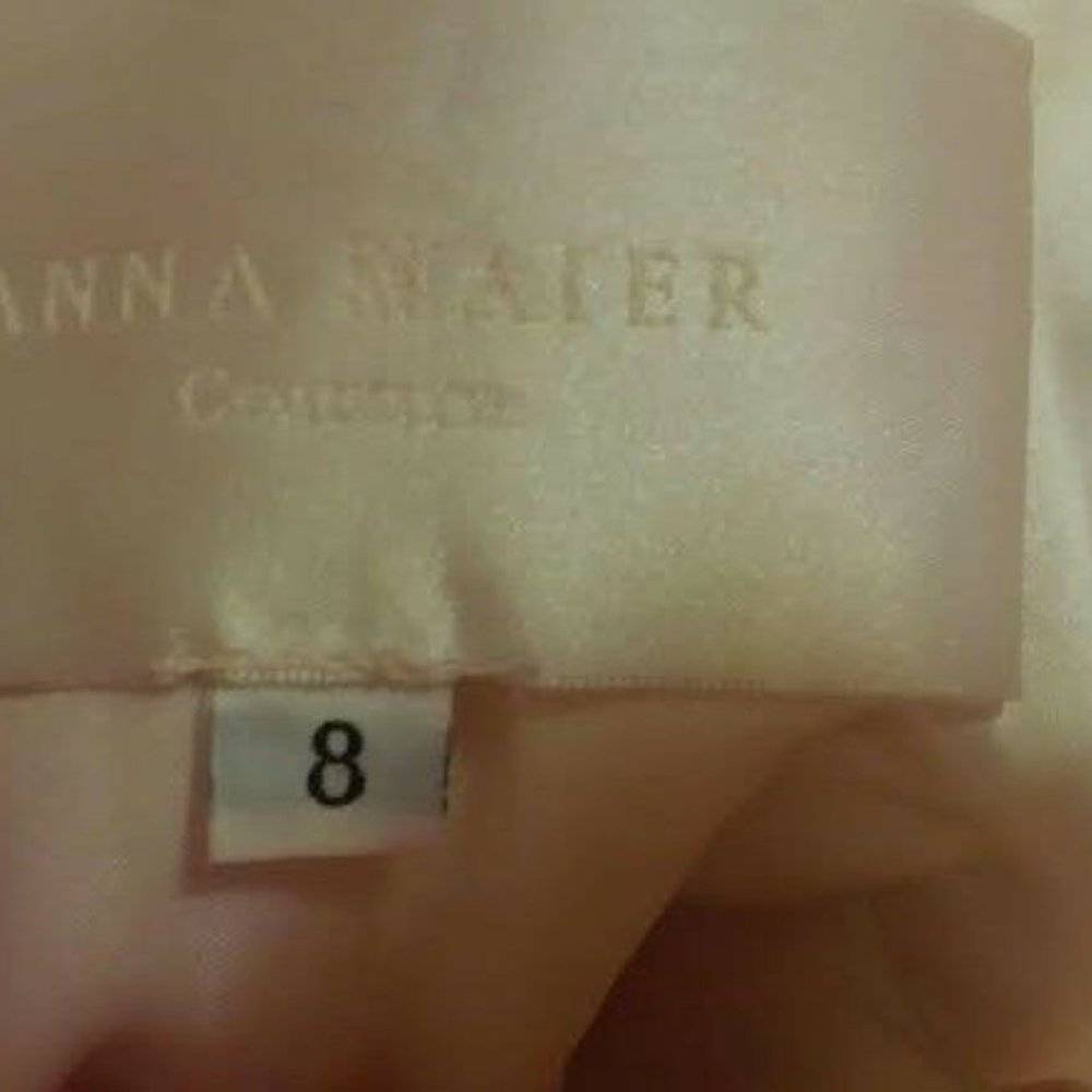 Silk Anna Maier Bohemian Wedding Dress blush Peach pink white ivory 4 6 petite - Picture 10 of 11